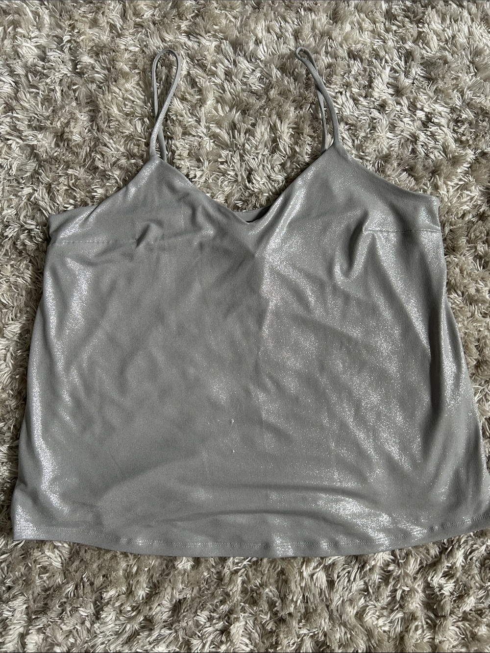 Express Silver Shimmer Spaghetti Strap Cami
